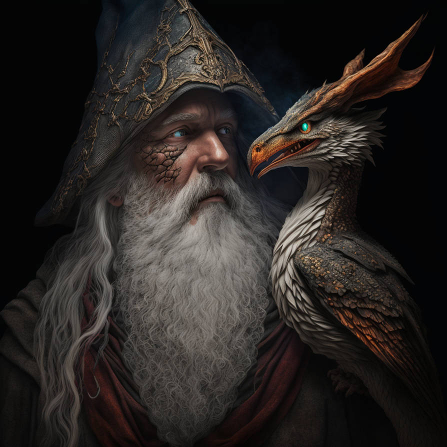 Merlin the Wizard and his Dragon by StephanLubach on DeviantArt