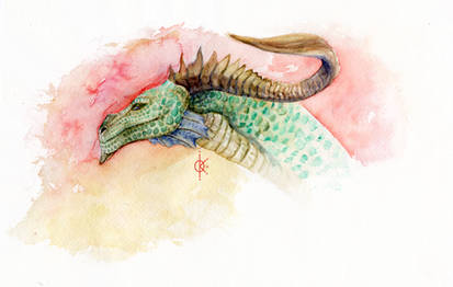 Watercolor Dragon Sketch