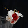 Crane (Tsuru) and Chrysanthemum Tsumami Kanzashi