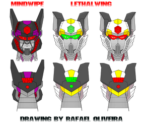 Mindwipe and Lethalwing 2.0: head designs.