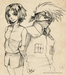 Free Sketch:Sakura and Kakashi