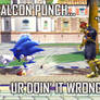 Sonic try a Falcon Punch?