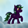 Purple pony on a cloud