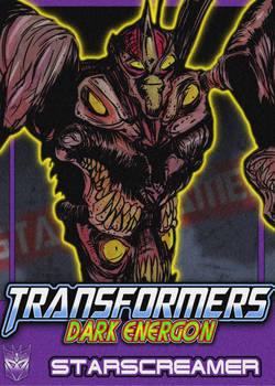 Starscreamer in a fake energon card