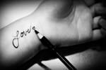 to write love on her arms. by silent-paradise