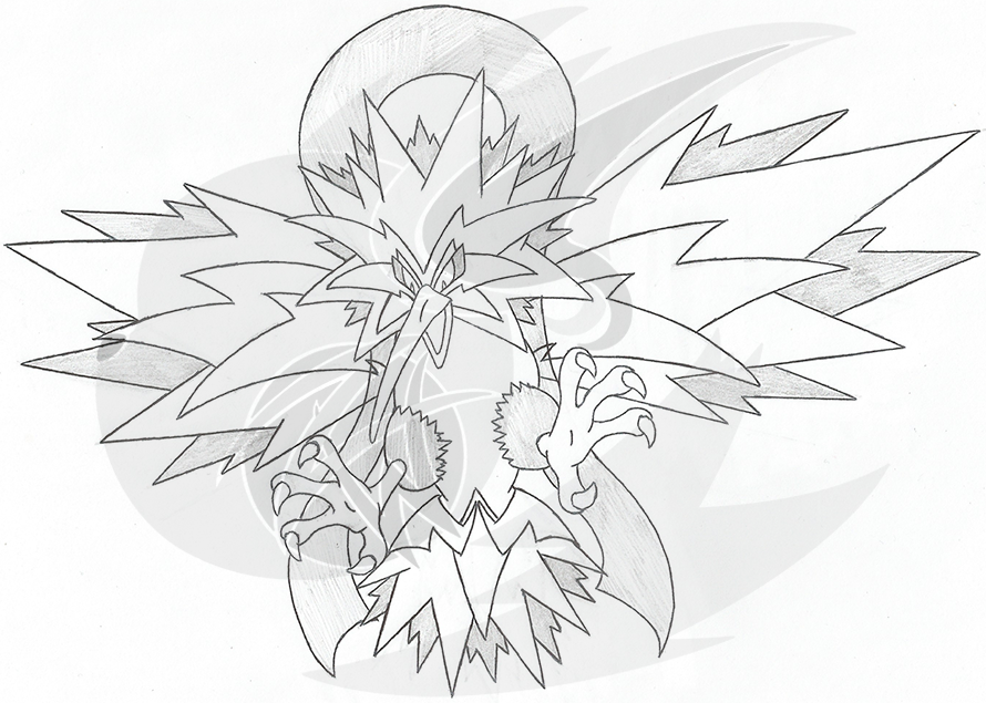 145. Zapdos  Zapdos pokemon, Pokemon drawings, Pokemon coloring