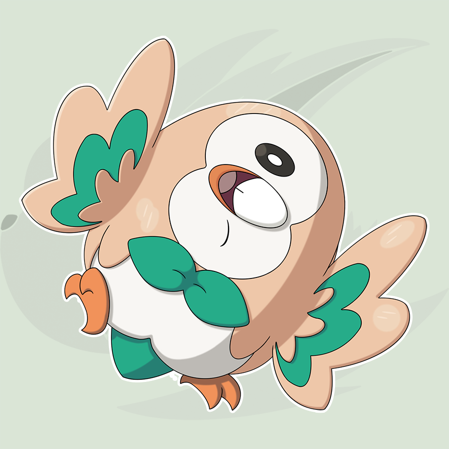 Card Art: Rowlet by RaiZhuW-The-Real on DeviantArt