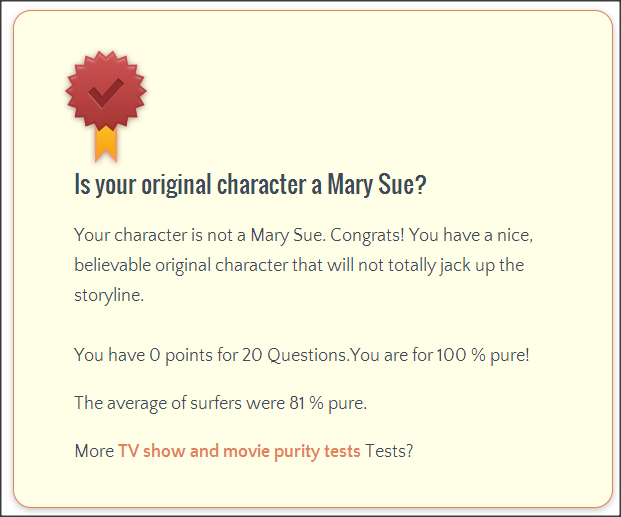 my Mary sue test