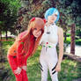 Shikinami Asuka and Rei Ayanami