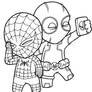 Little Deadpool and Little Spiderman