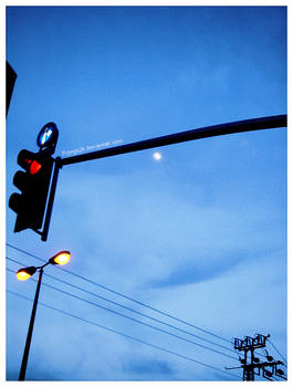 Blue sky above my street