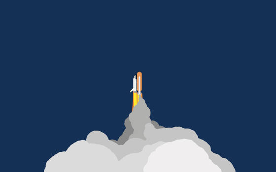 Space Shuttle Minimalistic Wallpaper 2880x1800