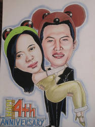 caricature of me and my wife