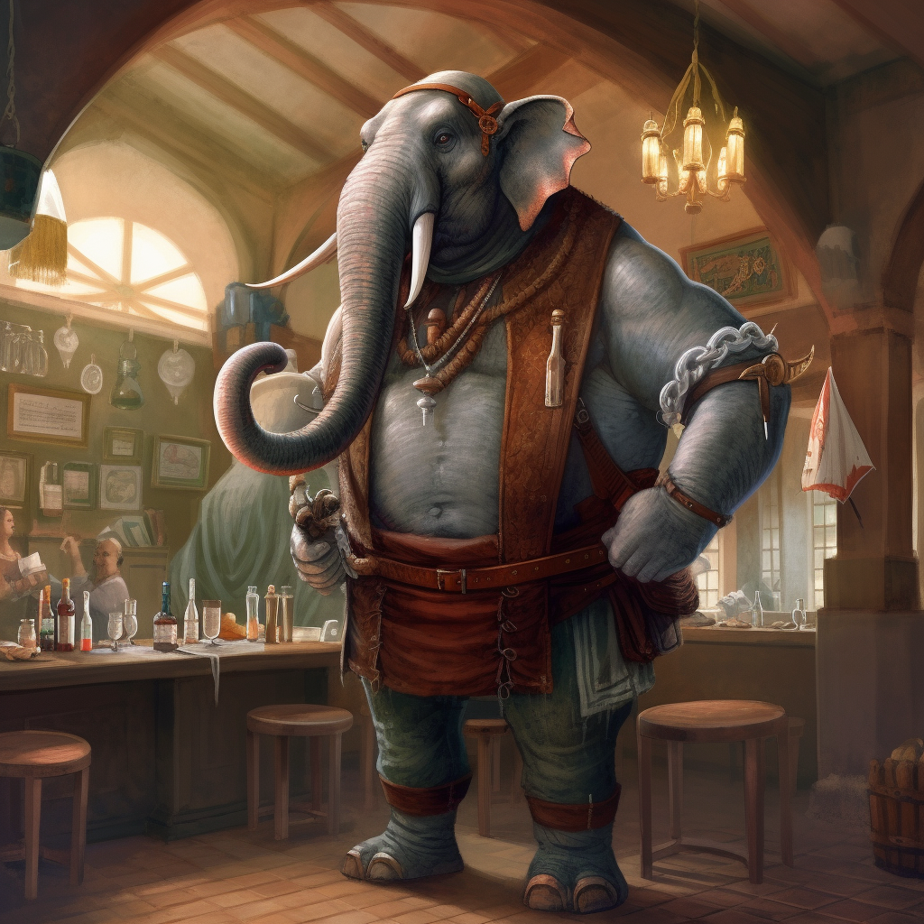 Loxodon Barkeep by TheAIArtGenerator on DeviantArt