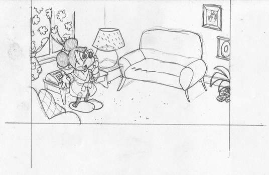 Mickey Mouse on the Phone - sketch