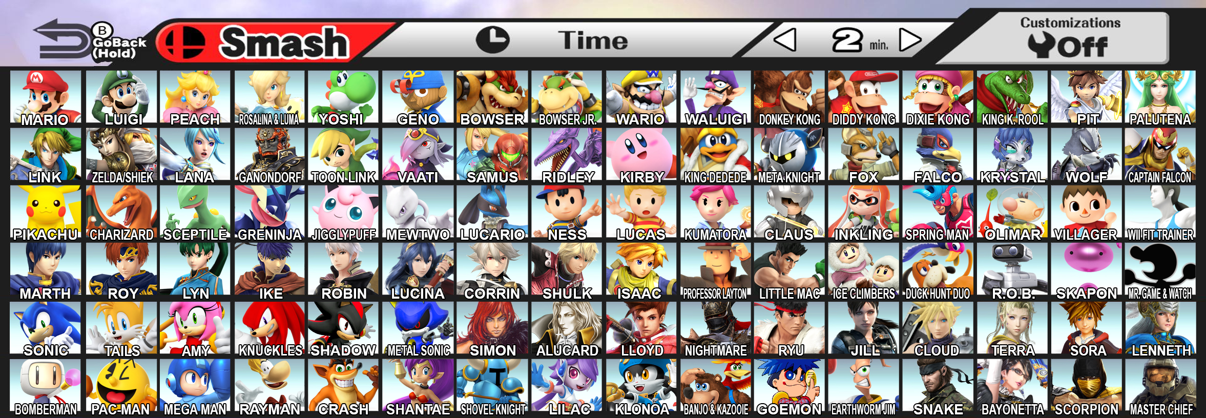 Sbbu Roster Super Smash Bros. Universe Roster by JohnyOlde on DeviantArt