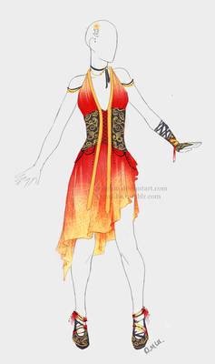 Outfit adopt: Fire dress - Closed
