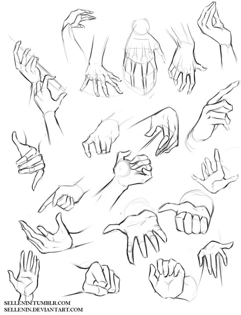 Hands reference by Sellenin on DeviantArt