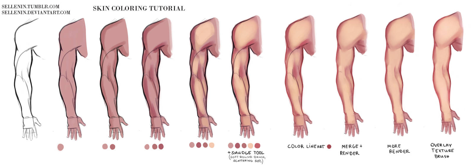 Skin coloring tutorial by Sellenin