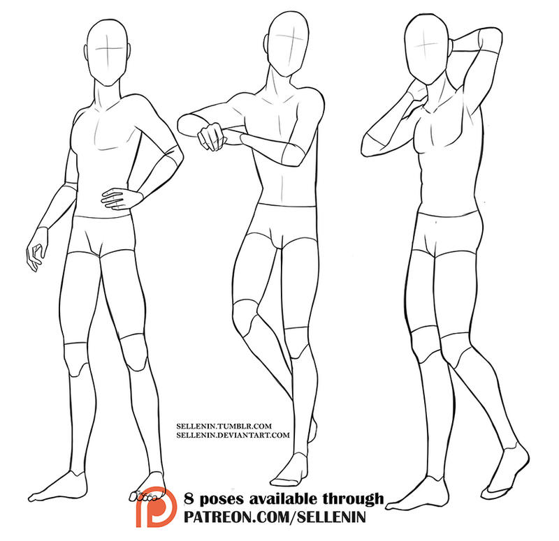 Pose set 6 - male standing poses! by Sellenin on DeviantArt