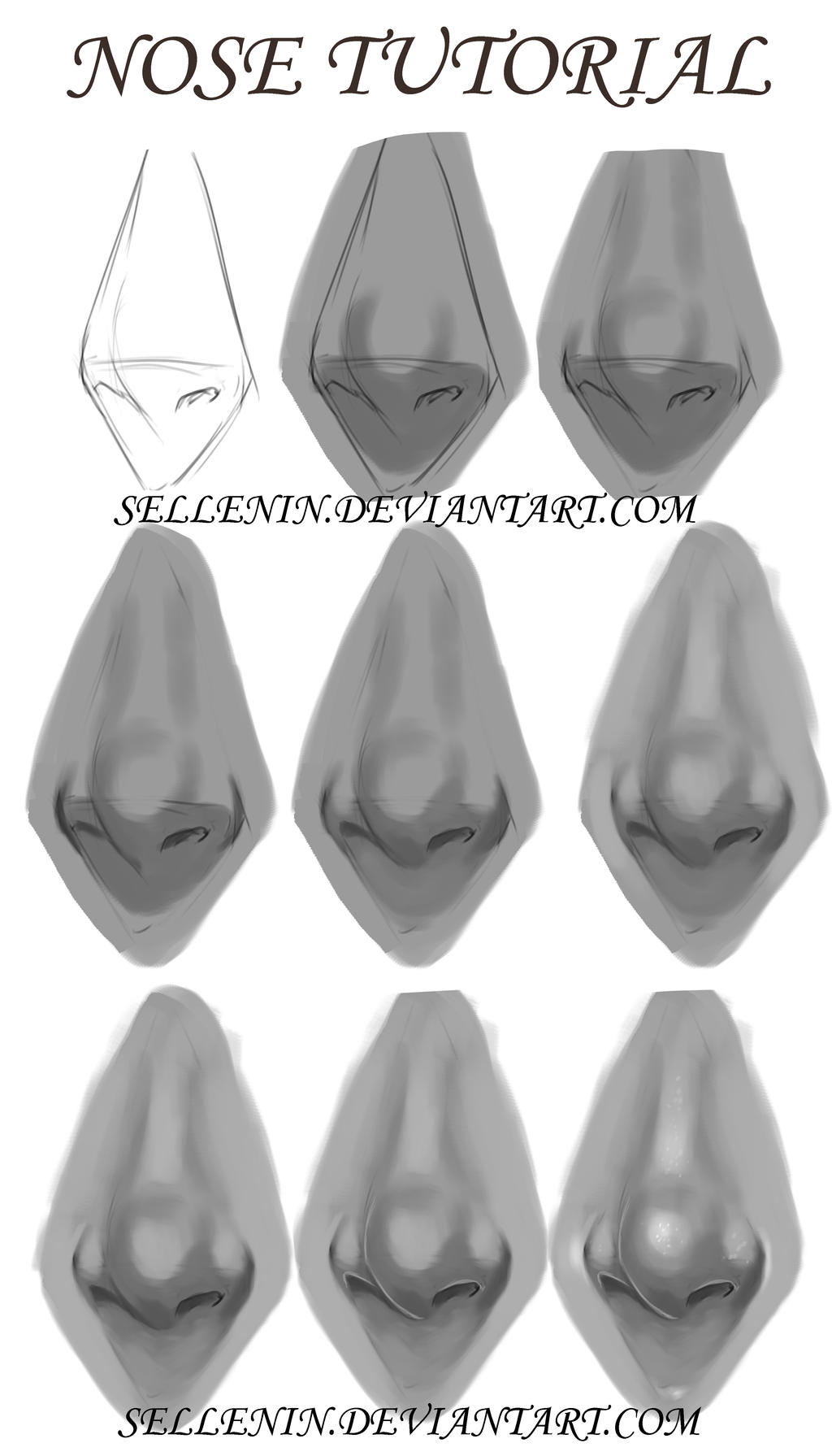 Grayscale nose tutorial by Sellenin on DeviantArt