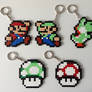 Super Mario Bros- Hama Bead Keyrings