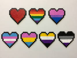 LGBT Pride Hearts- Hama Bead Designs