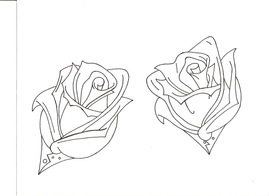Two Roses-outline by halo1982x on DeviantArt Two Roses-outline by halo1982x on DeviantArt