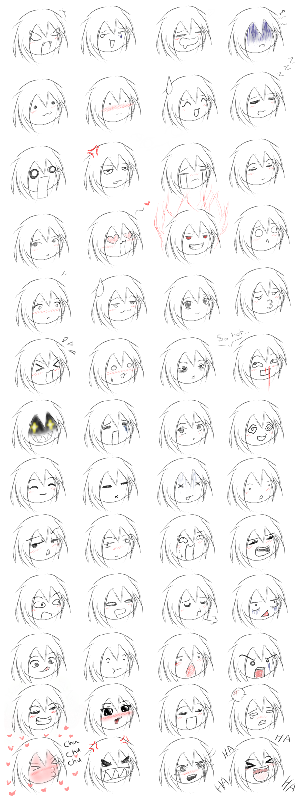 The Many Expressions of Anime Faces 