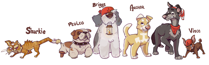 Anchor Dog Lineup by colonel-strawberry