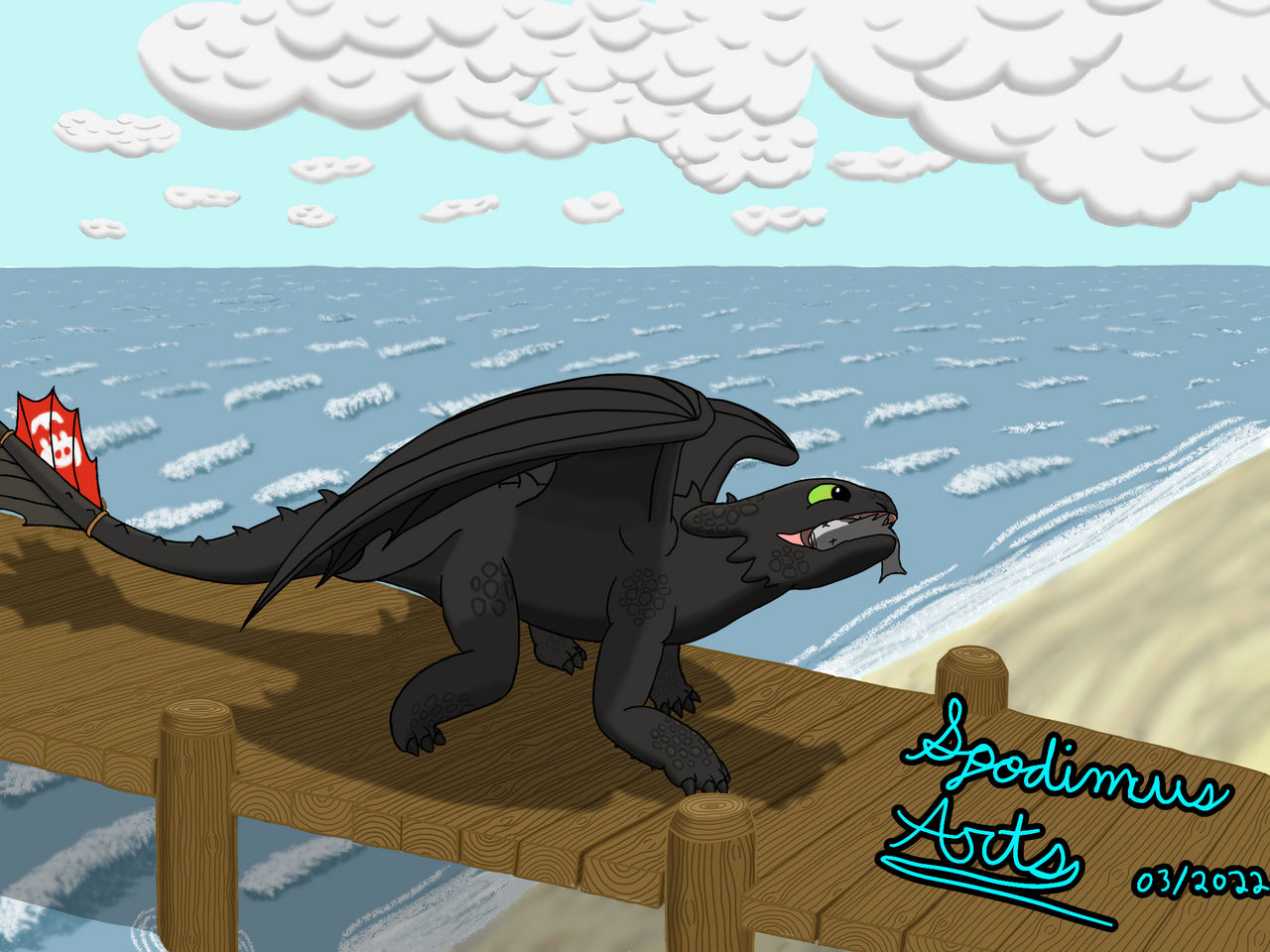 Toothless with fish by SpodimusPrime on DeviantArt