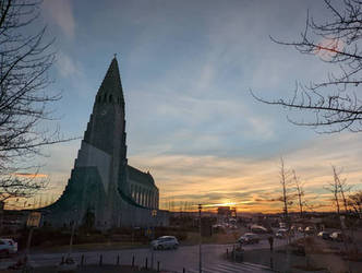 Winter Sunrise in Reykjavik 