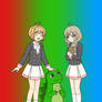 Sakura introduce Akiho to little godzilla