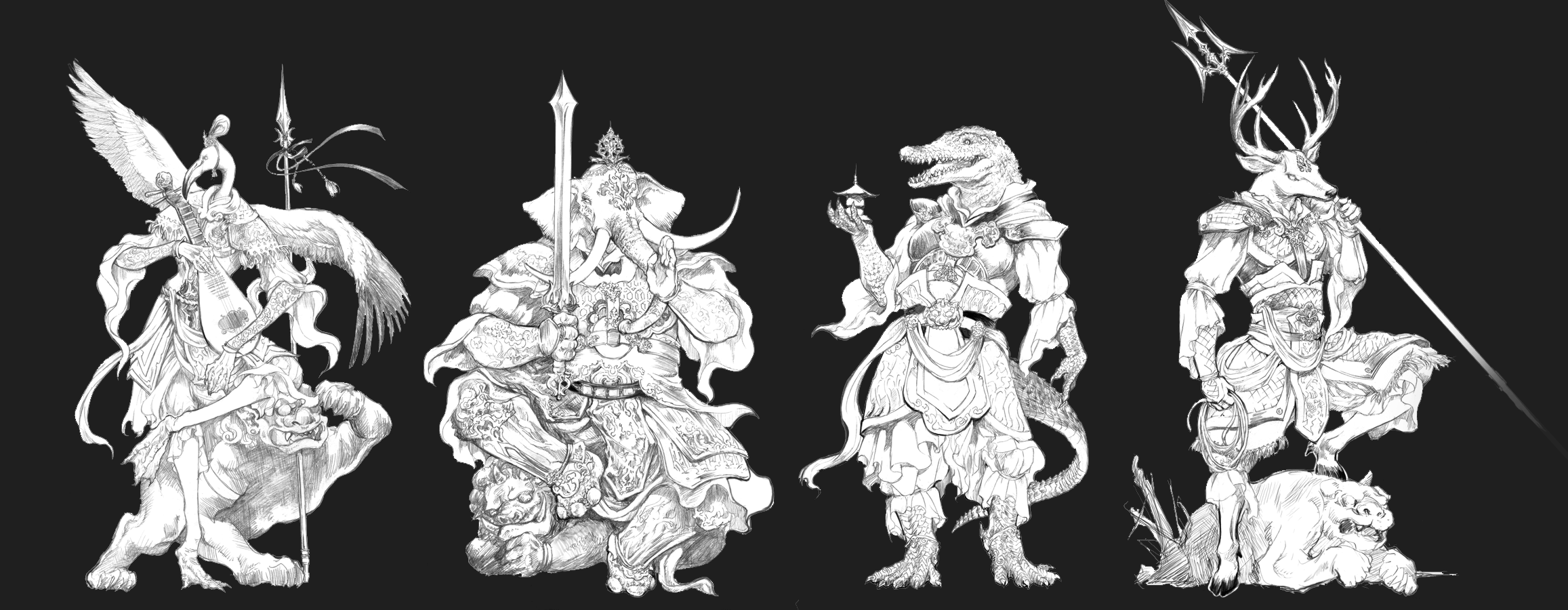 Four Heavenly Kings by aso0009 on DeviantArt