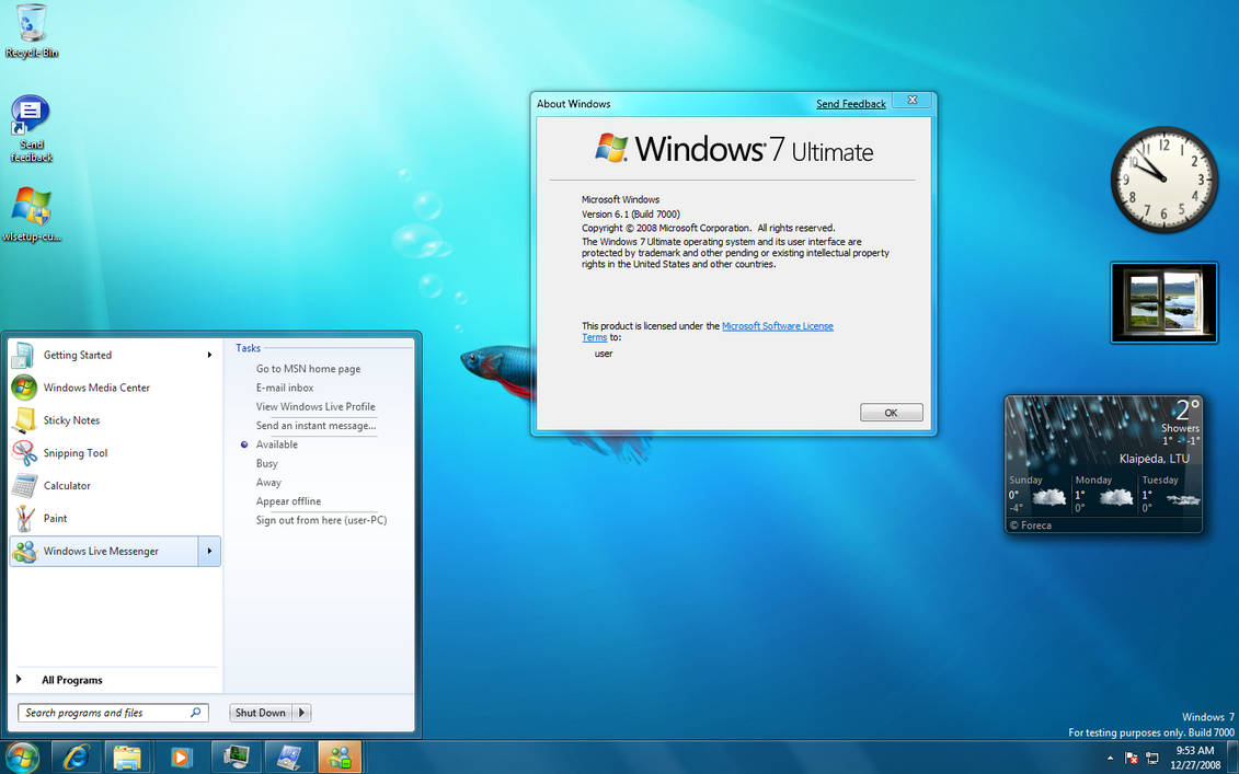 Windows 7 Beta Build 7000 Theme by xXCDRXx on DeviantArt