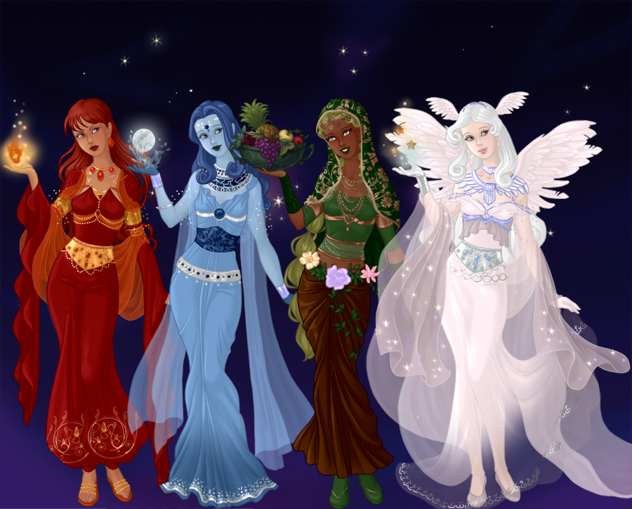 Elemental Goddesses by Lunakinesis on DeviantArt
