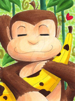 monkey wit banana KAKAO CARD