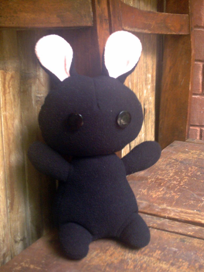 Stuffed Black Rabbit Black Bunny Plushie by SpiderYuri on DeviantArt
