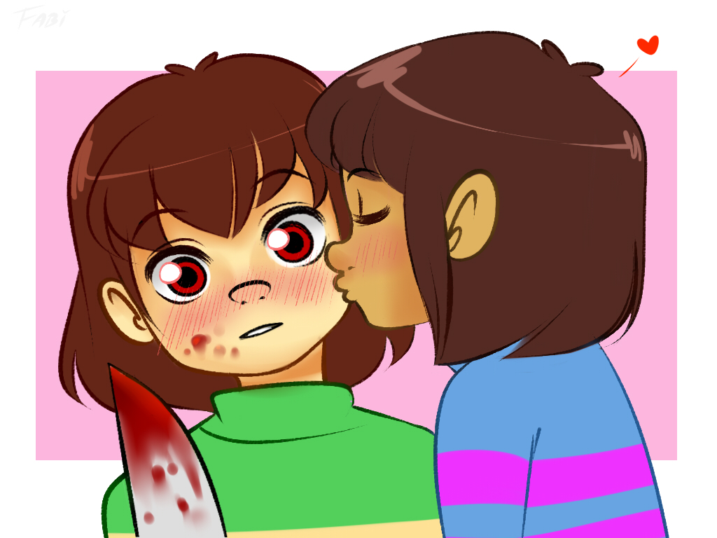 Frisk and Chara - Smooch