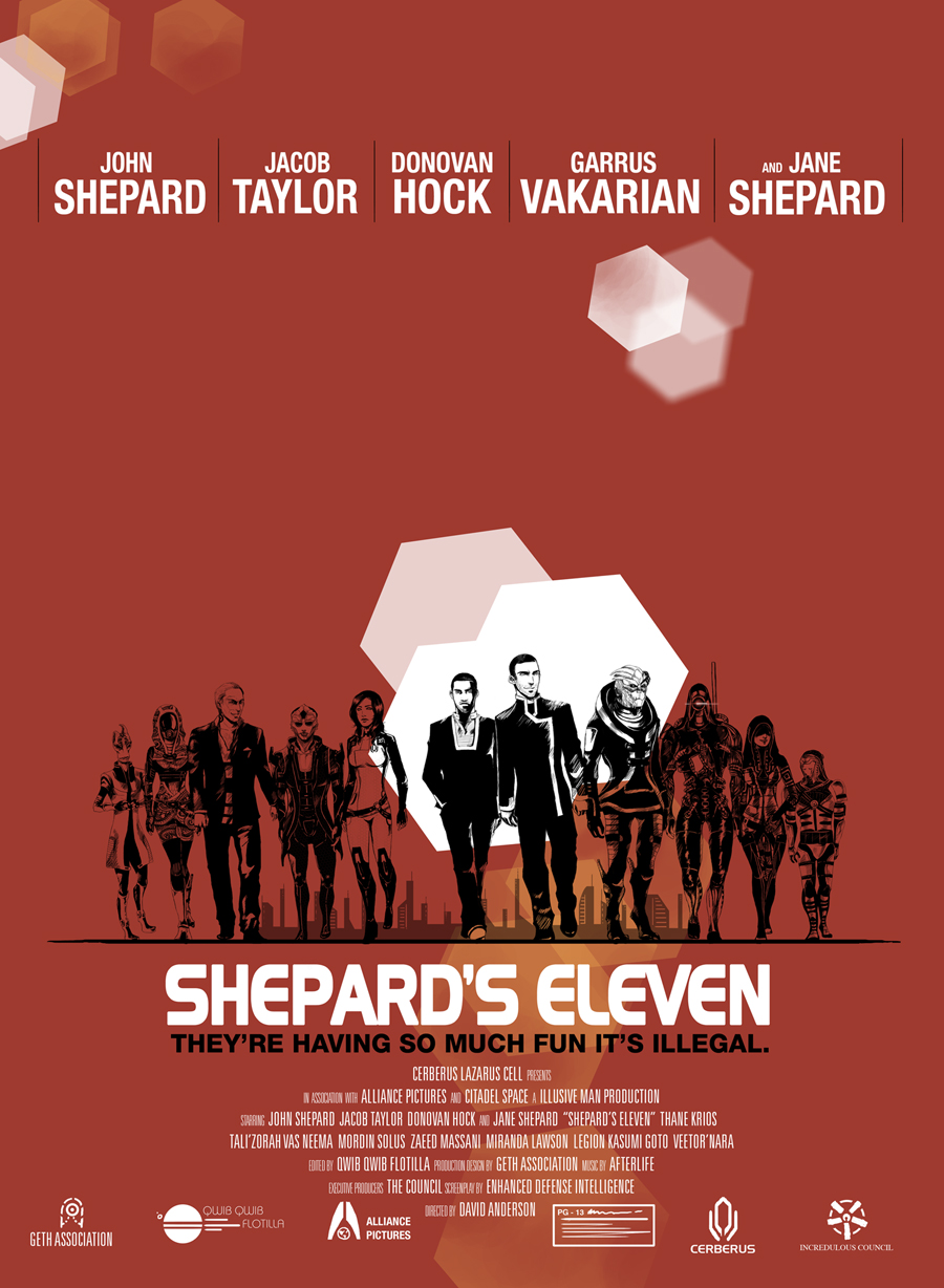 ME2 Shepard's Eleven Poster by pen-gwyn