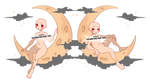 P2U CHIBI POSE PACK #005 (+The moon / Night sky) by Coffence