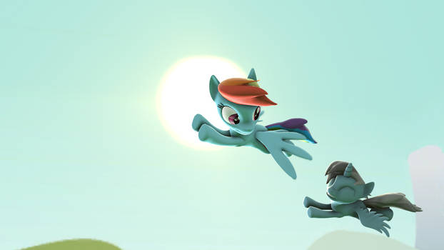 Morning Fly With Rainbow Dash and Coacoa