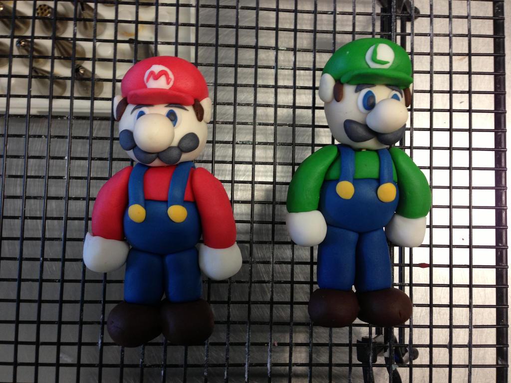 Fondant Mario and Luigi