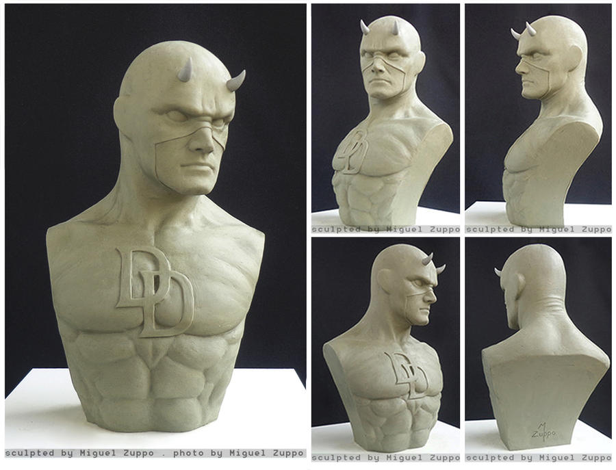 Daredevil 1/4 mini bust (Chavant NSP medium clay)