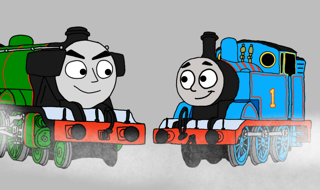 thomas meets the flying scotsman by Trainfan123 on DeviantArt