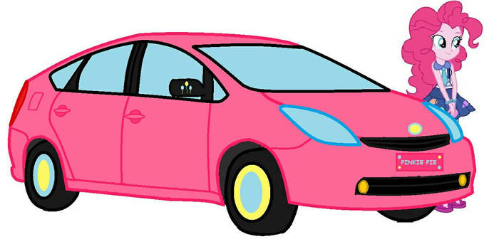MLP EG WITH CARS Pinkie Pie  Toyota Prius