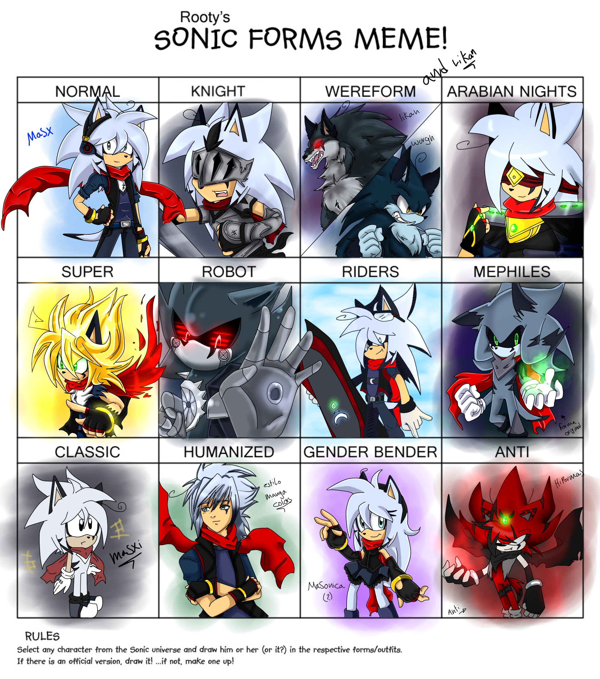 Sonic Forms Meme with Shadow by tortaviso on DeviantArt