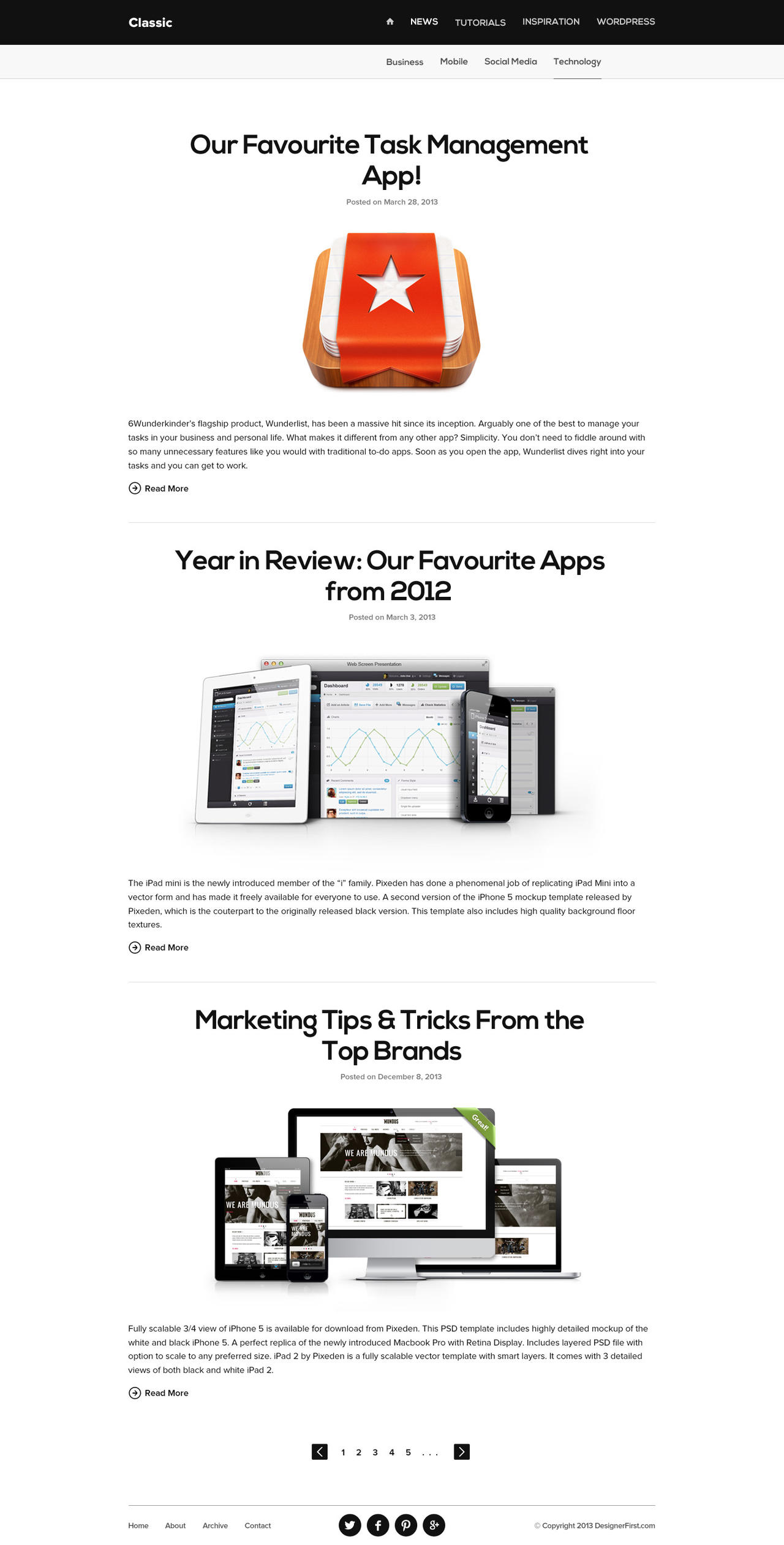 Classic - Free Blog Template