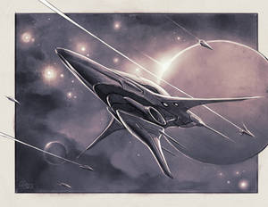 Inktober 2019. 8/8 (Starship Arcturus)