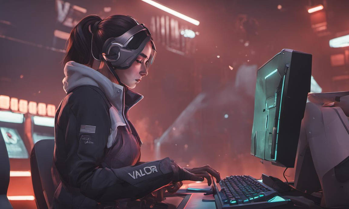 Valerance Computer Game A woman plays a Valorant computer game by enjoynavriwe on DeviantArt